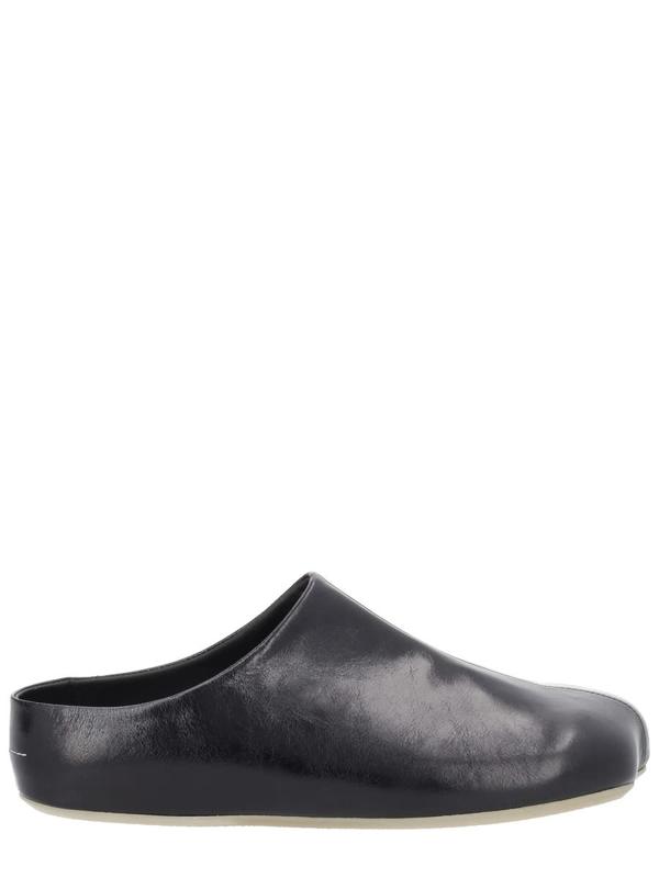 MM6 Maison Margiela Anatomical Leather Sabot Shoes - Black