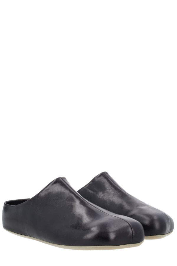 MM6 Maison Margiela Anatomical Leather Sabot Shoes - Black