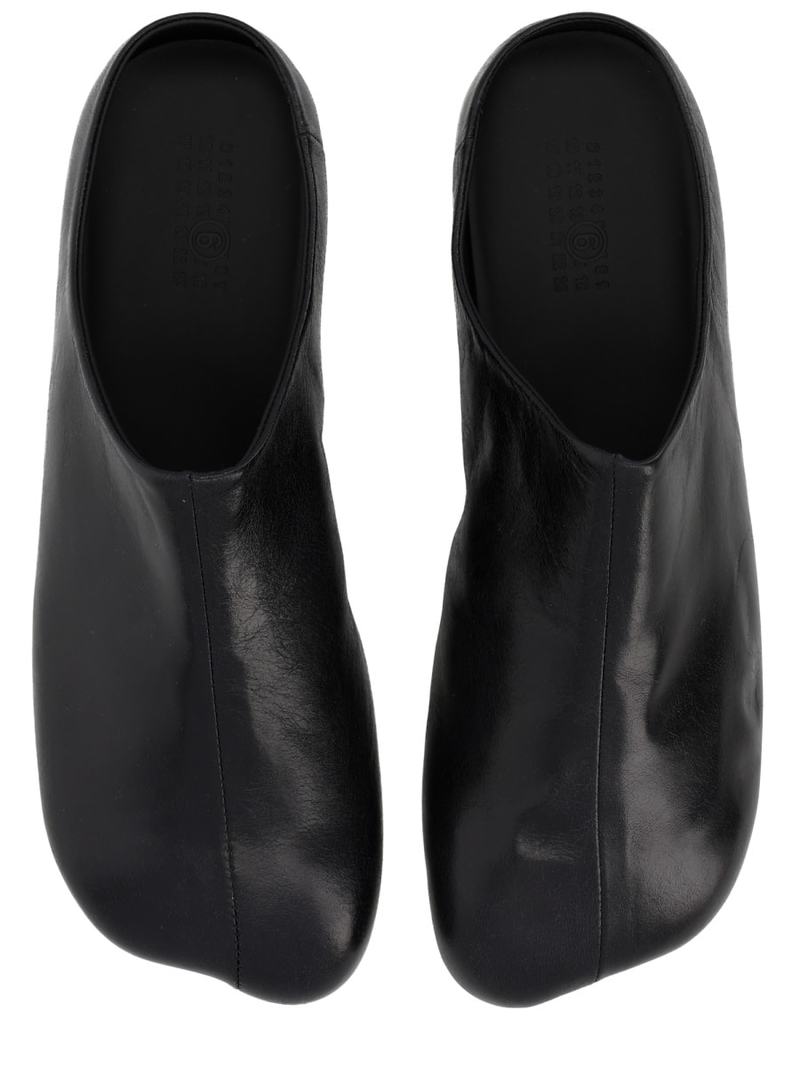 MM6 Maison Margiela Anatomical Leather Sabot Shoes - Black