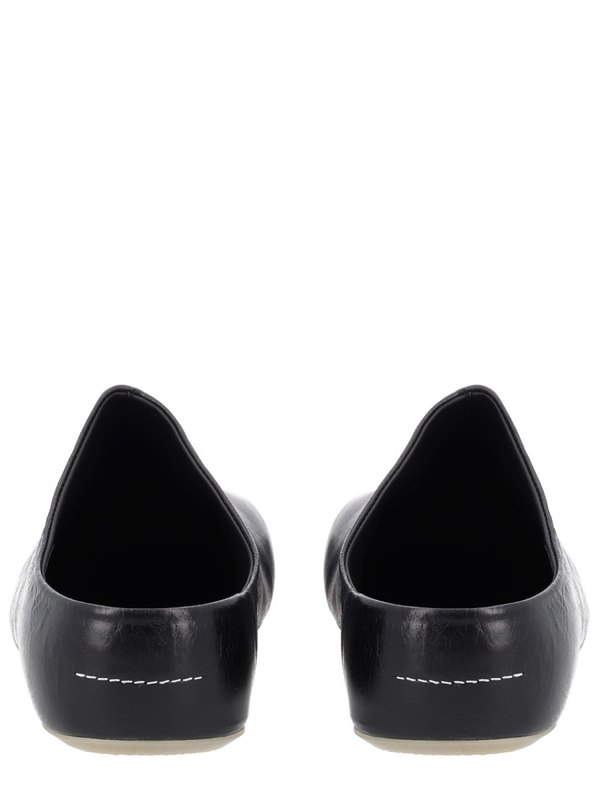 MM6 Maison Margiela Anatomical Leather Sabot Shoes - Black