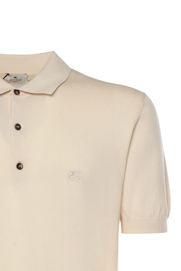 Etro Cotton Polo Shirt With Logo - Ivory