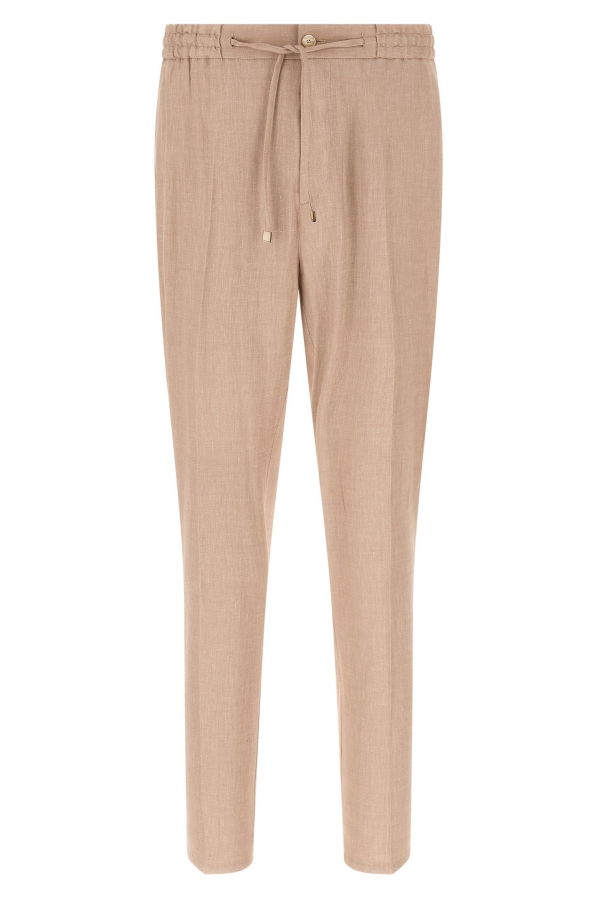 Etro Flamed Linen Joggers - Beige