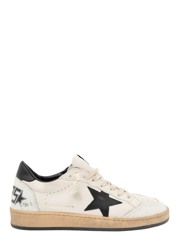 Golden Goose Ballstar White Sneaker With Side Star Application In Leather Sneakers - White/Black