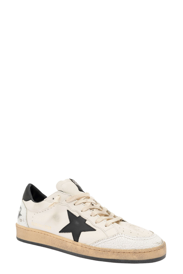 Golden Goose Ballstar White Sneaker With Side Star Application In Leather Sneakers - White/Black