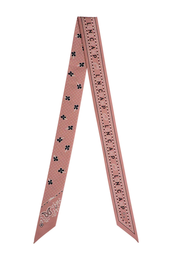 Longchamp Paisley Motif Floral Silk Scarf - Pink