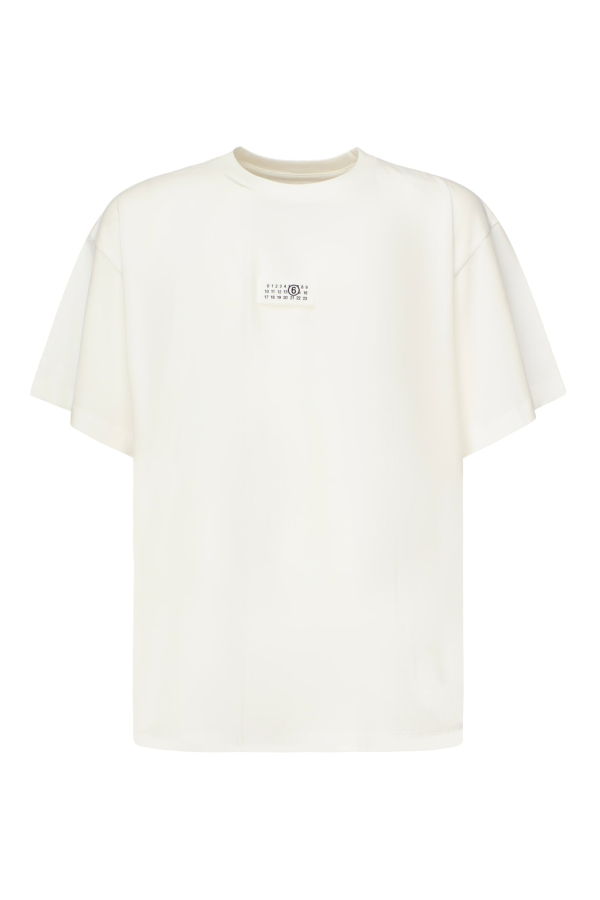 MM6 Maison Margiela Cotton T-Shirt With Logo - Beige