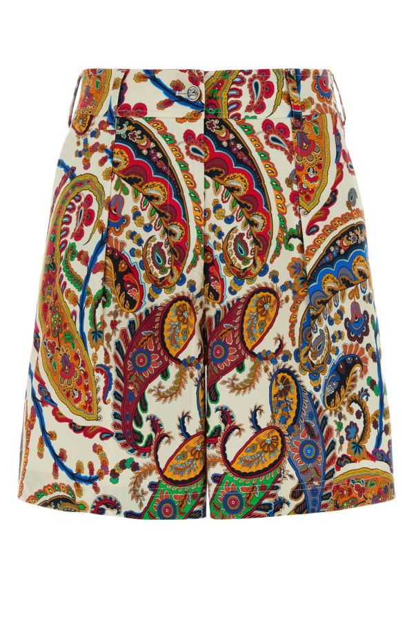 Etro Printed Stretch Cotton Shorts - X0801