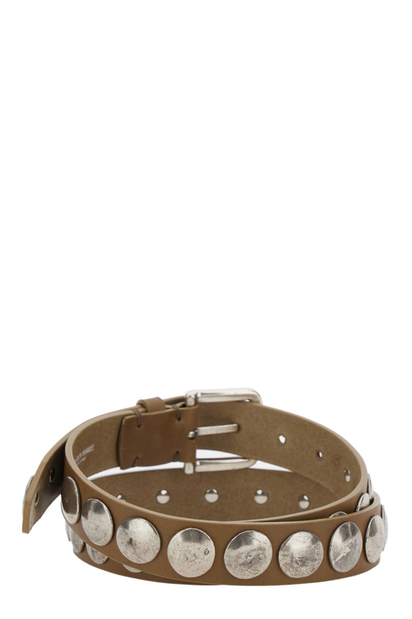 Golden Goose Studded Leather Belt - Brown