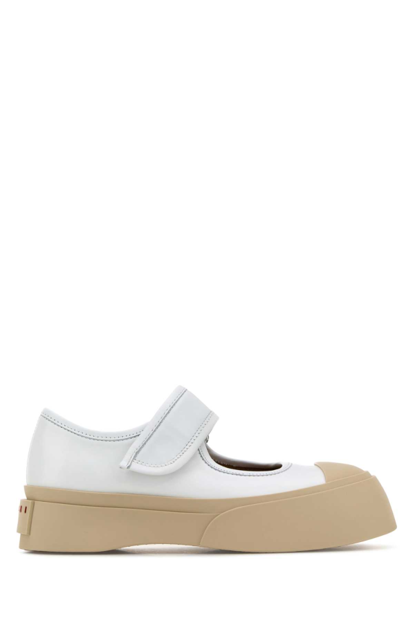 Marni White Leather Mary Jane Sneakers - White