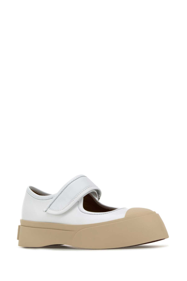 Marni White Leather Mary Jane Sneakers - White