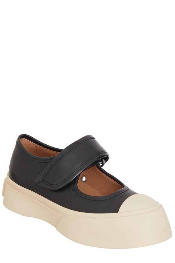 Marni Mary Jane Round-Toe Sneakers - Black