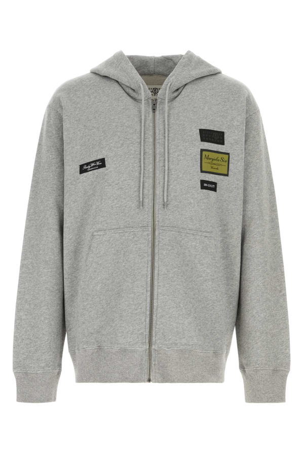 MM6 Maison Margiela Grey Cotton Sweatshirt - Light Grey Melange