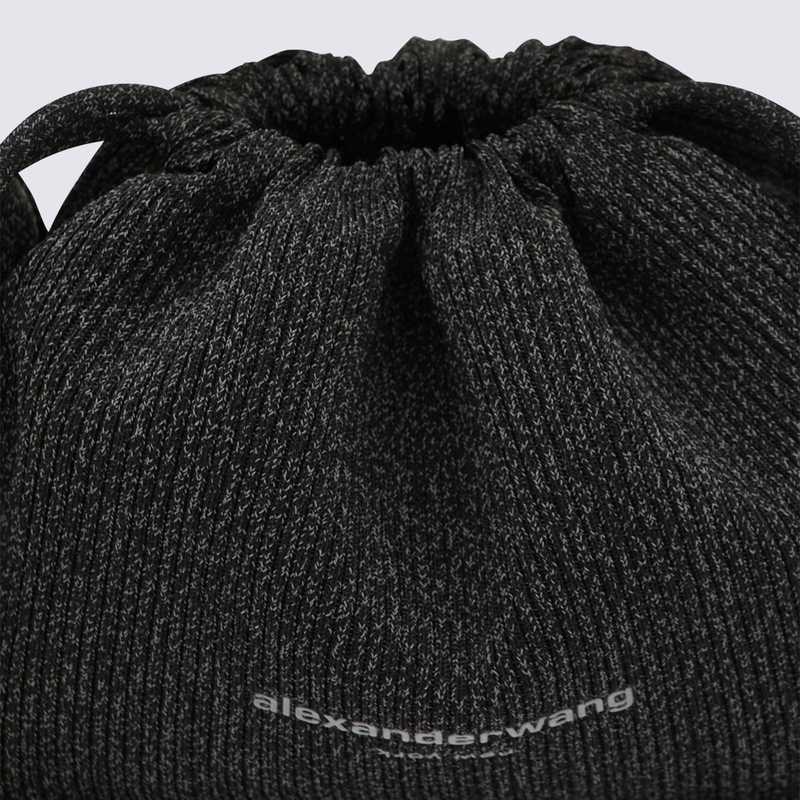 ALEXANDER WANG Black Cotton Satchel Tote - Reflective Charcoal