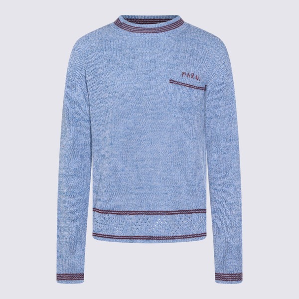 Marni Light Blue Cotton Knitwear Sweater