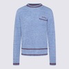 Marni Light Blue Cotton Knitwear Sweater - Thumbnail 1