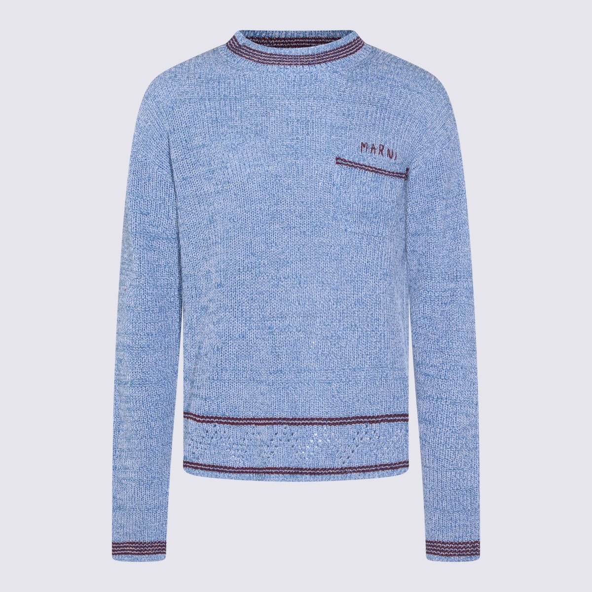 Marni Light Blue Cotton Knitwear Sweater - Image 1 of 4
