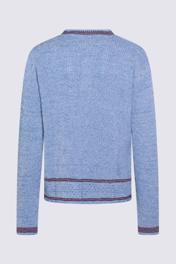 Marni Light Blue Cotton Knitwear Sweater