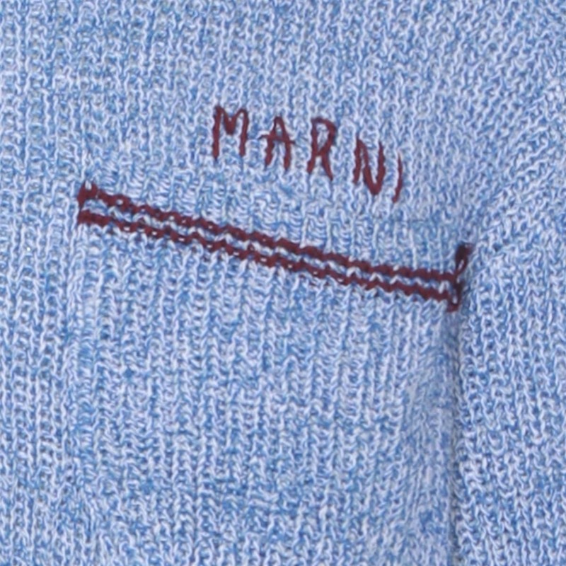 Marni Light Blue Cotton Knitwear Sweater
