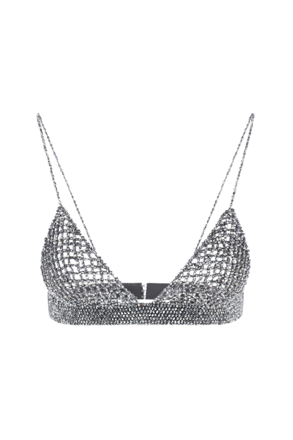 Golden Goose Beaded Top - Silver