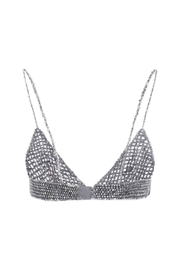 Golden Goose Beaded Top - Silver