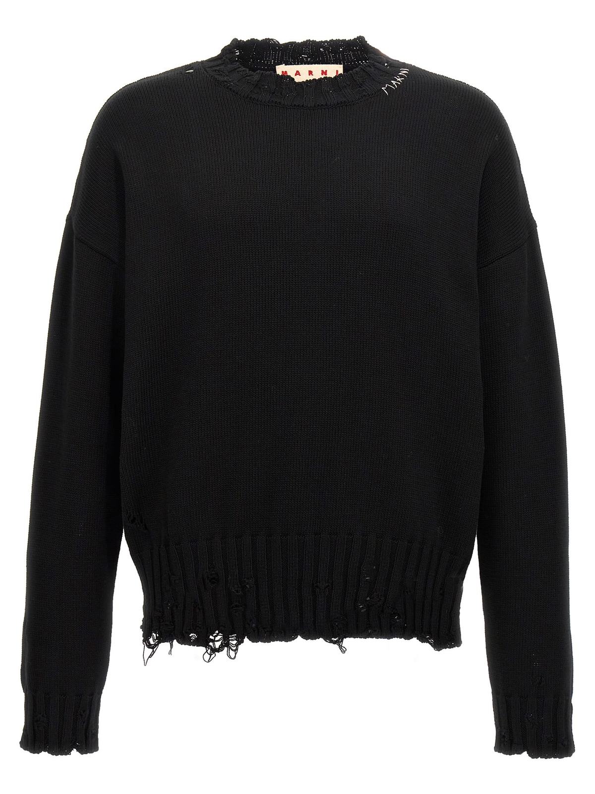 Marni Destroyed Effect Sweater - Black - Image 1 of 4