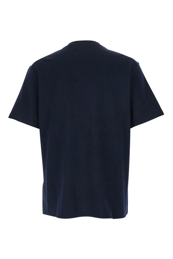 Jil Sander Blue Crewneck T-Shirt With Logo Lettering On The Front In Cotton T-Shirt - Blue