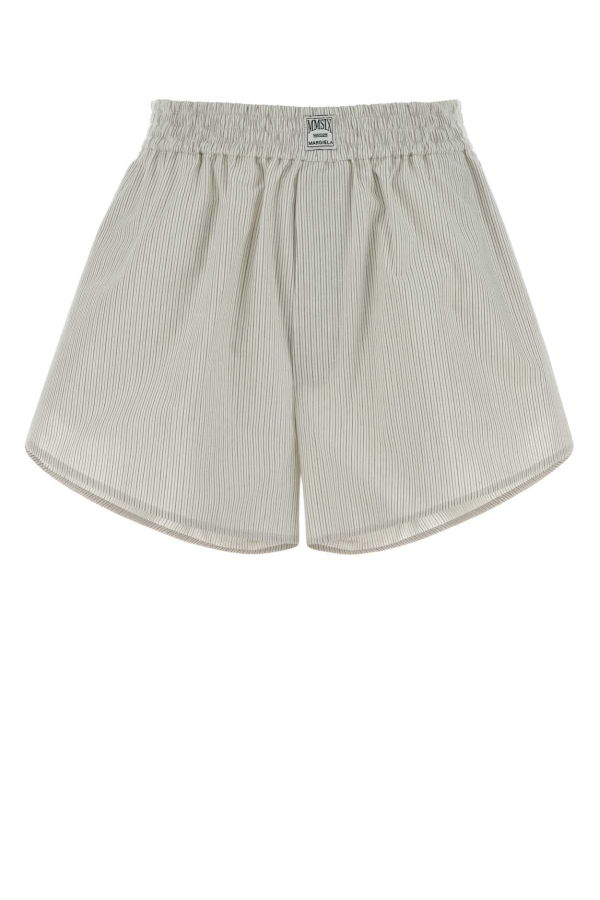 MM6 Maison Margiela Embroidered Cotton Shorts - OFFWHITEGREY