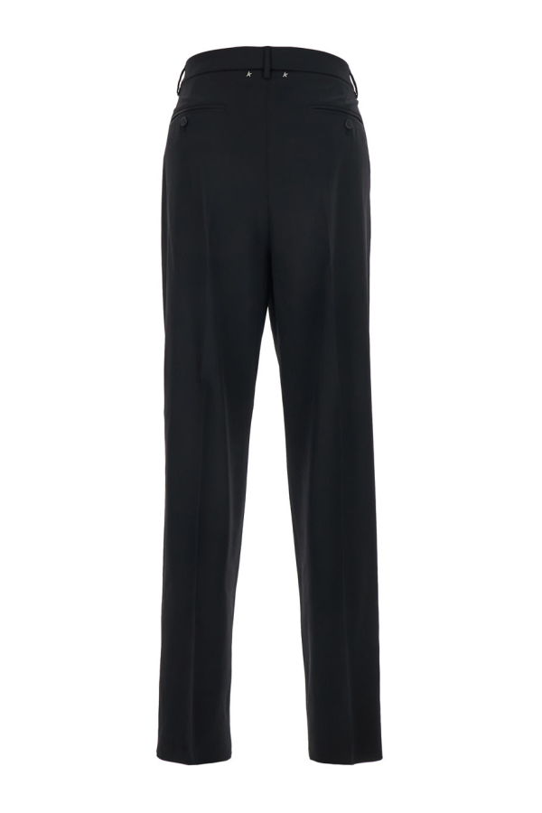 Golden Goose Trousers with Button Closure and Star Logo Detail - Black