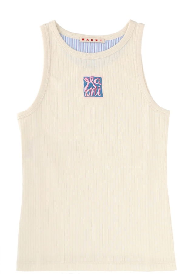 Marni Tank Top With Logo - Beige