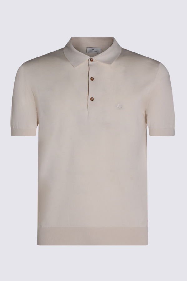 Etro Cream Cotton Polo Shirt - White