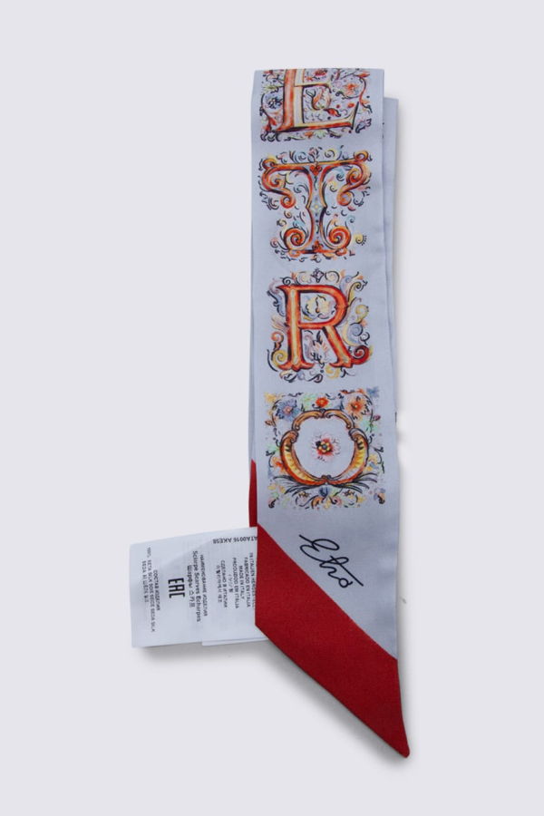 Etro Multicolor Silk Scarf - Red