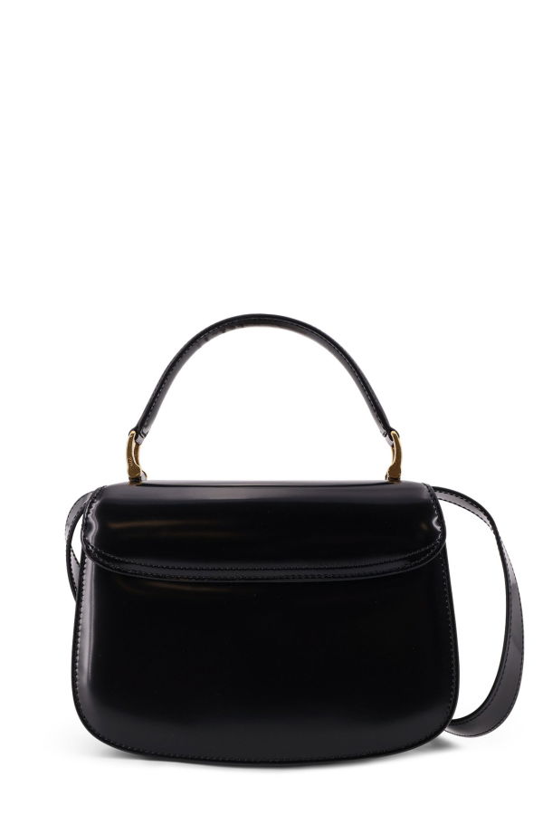 Ami Alexandre Mattiussi Leather Crossbody Bag With Monogram Logo - Black