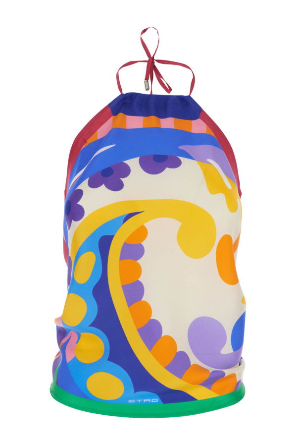 Etro Silk Sleeveless Top With All-Over Paisley Motif - Multicolor