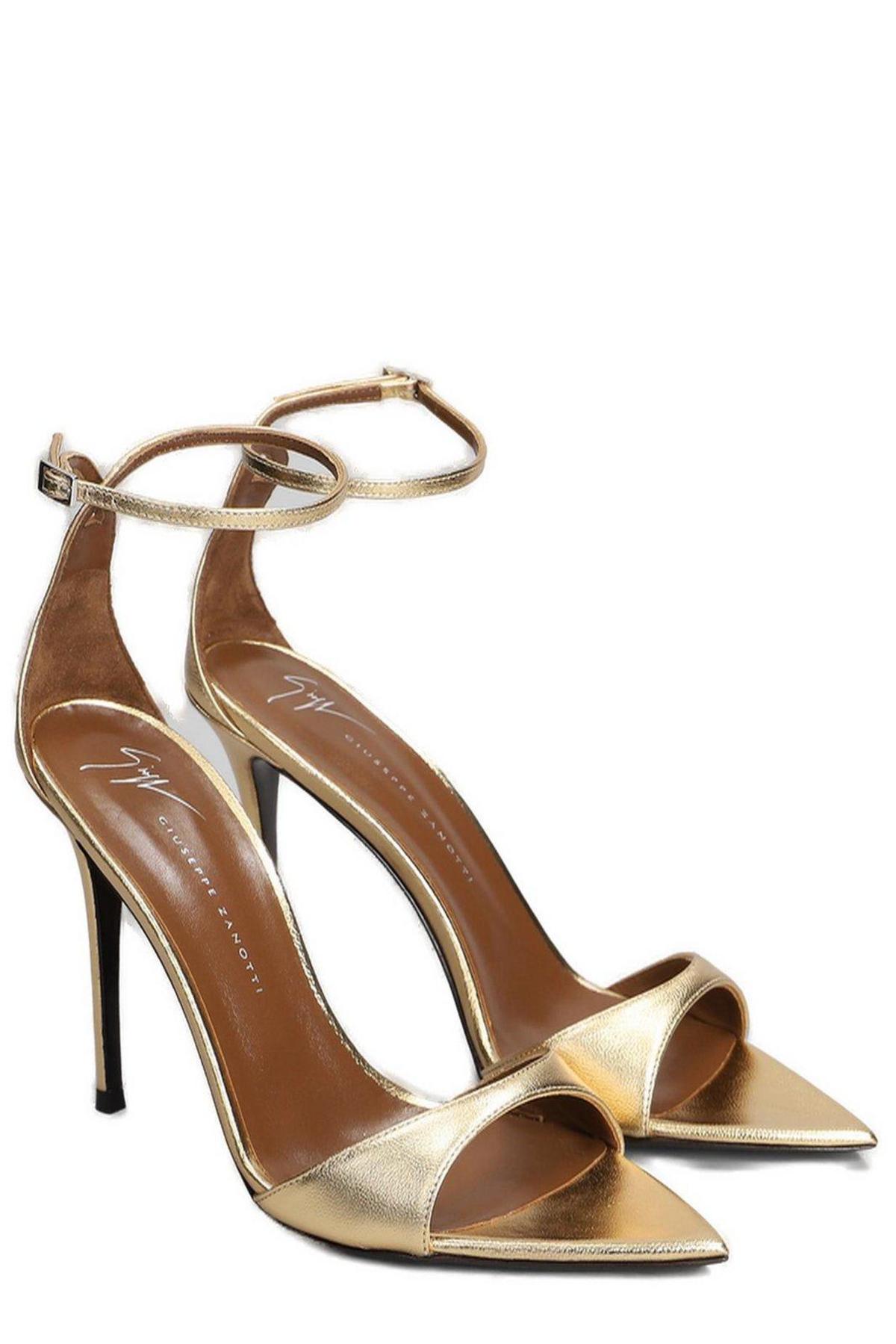 Giuseppe Zanotti Kanda Pointed Toe Sandals - Gold - Image 3 of 3