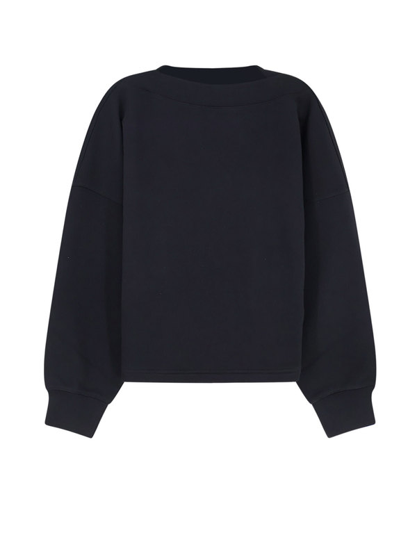 Alaia Boatneck Cotton Sweatshirt - Black