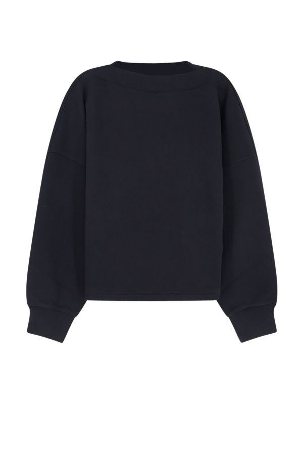 Alaia Boatneck Cotton Sweatshirt - Black