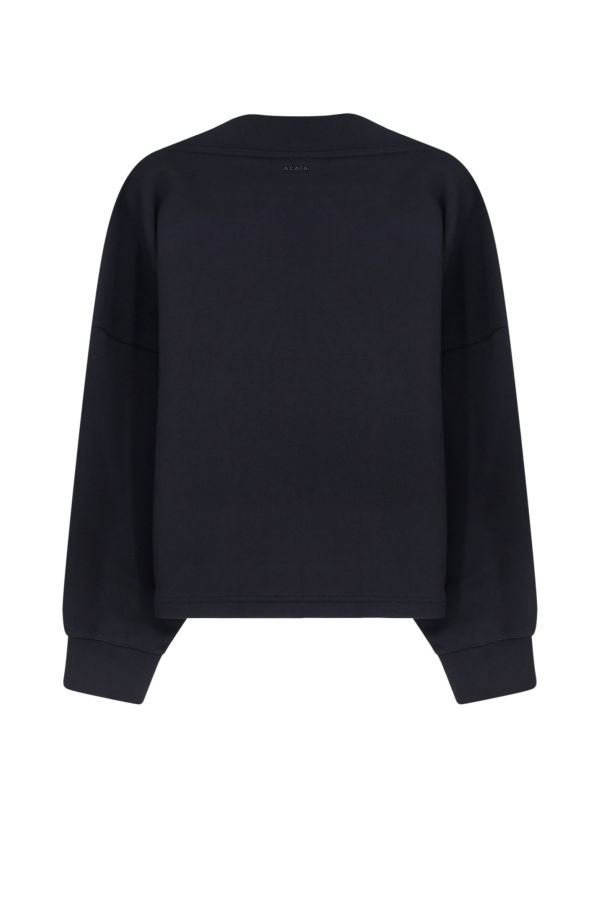 Alaia Boatneck Cotton Sweatshirt - Black