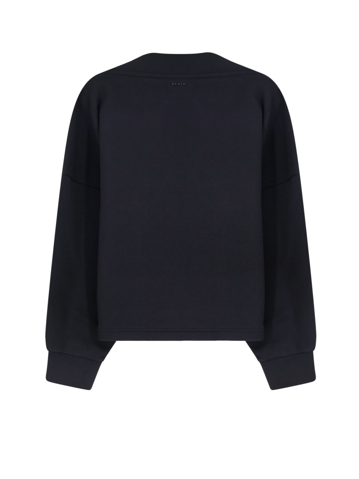Alaia Boatneck Cotton Sweatshirt - Black - Image 2 of 3