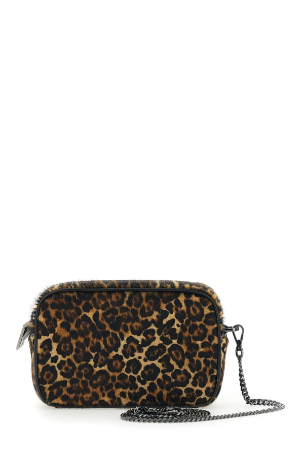 Golden Goose Crossbody Bag With Star Patch And Fur Texture - Brown