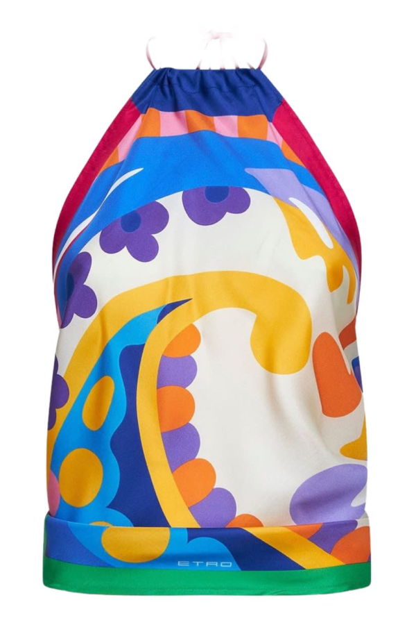 Etro Paisley Print Silk Top - Multicolour