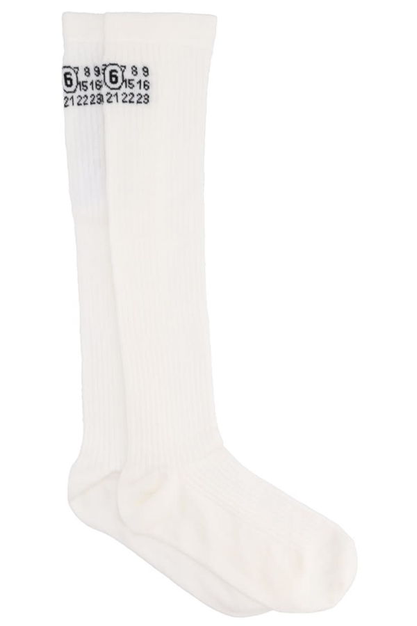 MM6 Maison Margiela Logo Socks - White