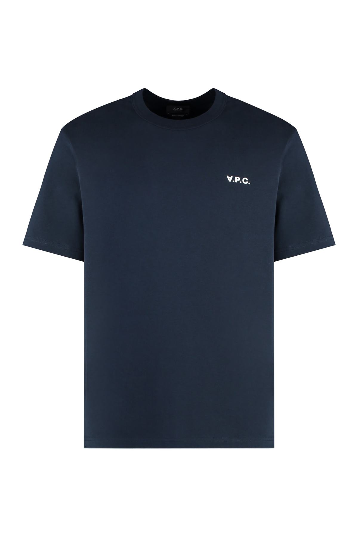 A.P.C. Cotton Crew-Neck Tee - Blue - Image 1 of 2