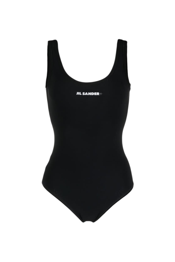 Jil Sander One Piece Swimsuit With Logo Swimsuit - Black