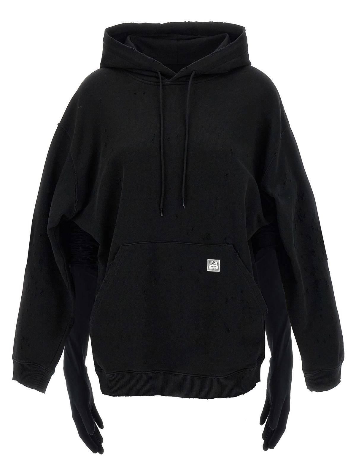 MM6 Maison Margiela Hoodie Dress With Gloves - Black - Image 2 of 5