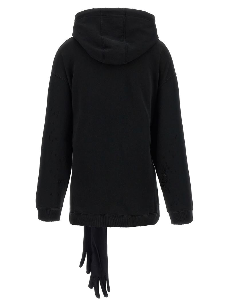 MM6 Maison Margiela Hoodie Dress With Gloves - Black