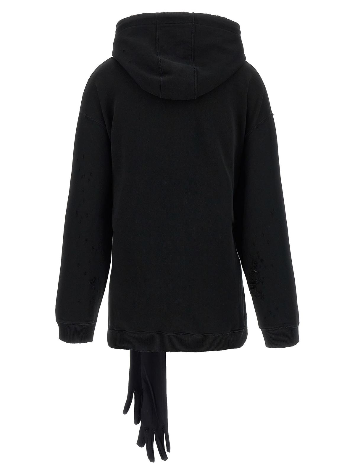 MM6 Maison Margiela Hoodie Dress With Gloves - Black - Image 3 of 5