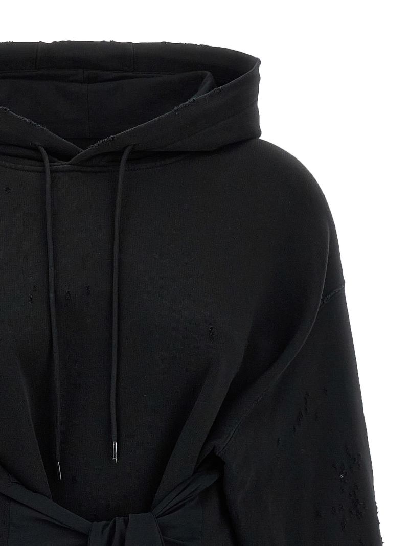 MM6 Maison Margiela Hoodie Dress With Gloves - Black