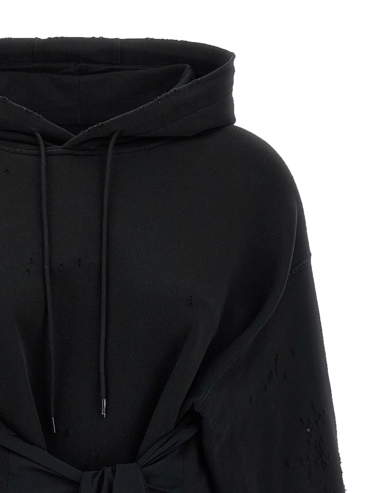 MM6 Maison Margiela Hoodie Dress With Gloves - Black - Image 4 of 5