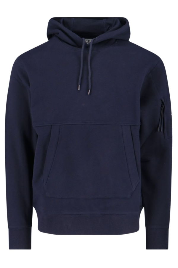C.P. Company Logo Cotton Hoodie - Blue