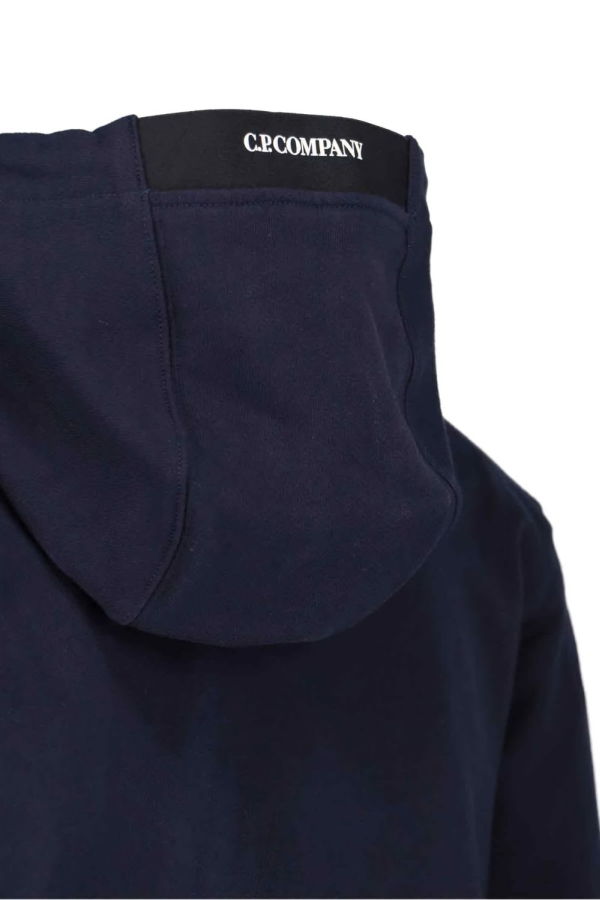 C.P. Company Logo Cotton Hoodie - Blue